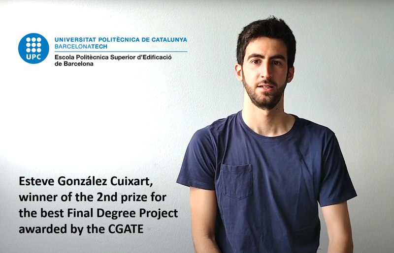 Esteve Gonzàlez Cuxart wins the 2nd prize for the best Final Degree Project at CGATE